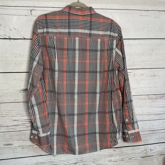 Tommy Bahama Jeans Men’s Medium Orange Western Plaid Long Sleeve‎ Button Down - Picture 9 of 11